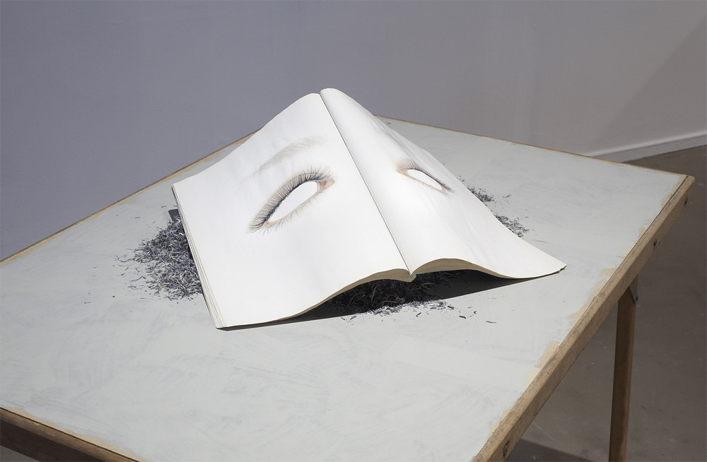 a vacant bazaar (provisional legend), 1999-2010 installation of nine erased magazines with rubber erasings