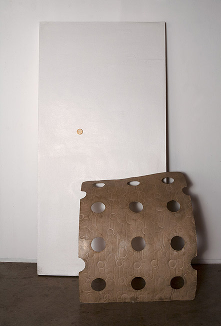 Coin#2, 2013 cast pigmented polyester resin, cast pigmented polyurethane resin, cast bronze 240 × 134 × 80cm