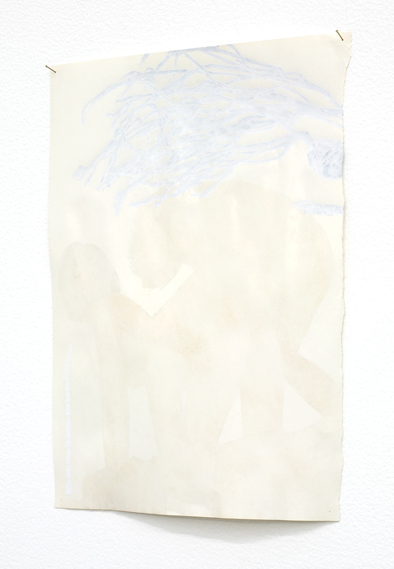 Compress (pit of doublivores), 2006:7 works on paper drawn under the pressure of erasing other images, then corrected ink, correction fluid, magazine page, plus pins approximately 310 x 210mm