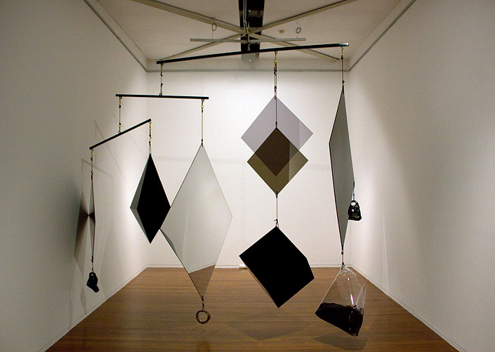 Diviner, 2012 Perspex, acrylic, steel, rope, bronze, glazed ceramic, dirt, PETG, mandarin seeds 310 x 410 x 410