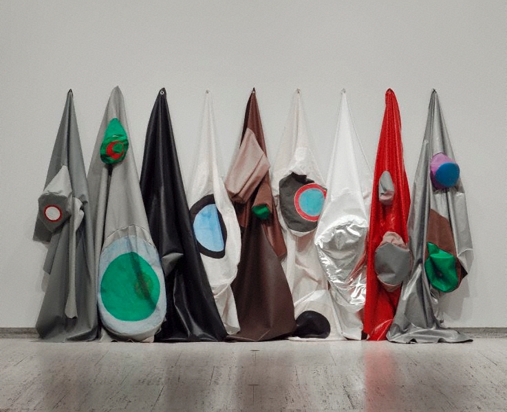 Hanging Eyes, 1999 vinyl, canvas, synthetic polymer paint